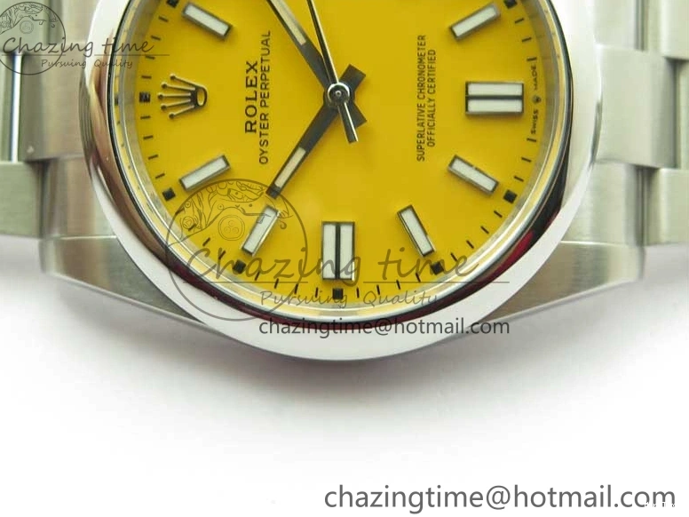 MiroTime 0424 Original Oyster Perpetual 41mm 124300 ROF 1:1 Best Edition 904L Steel Yellow Dial on SS Bracelet A 2667
